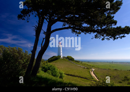 Leuchtturm am Dornbusch, in der Nähe von Kloster, Insel Hiddensee, Mecklenburg-Western Pomerania, Deutschland, Europa Stockfoto