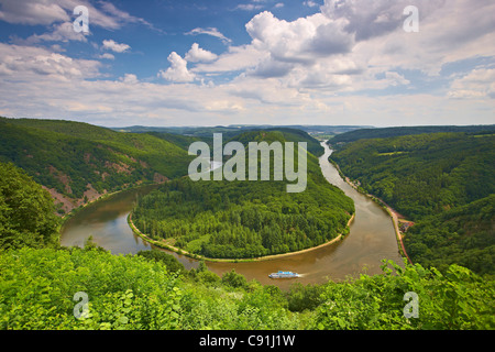 Hufeisen-Kurve in der Nähe von Orscholz, Mettlach, Saar, Saarland, Deutschland, Europa Stockfoto