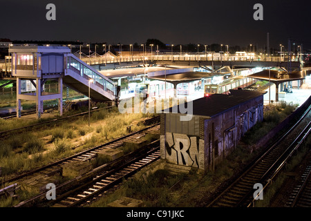 U-Bahnstation, Warschauer Straße, Berlin-Friedrichshain, Berlin, Deutschland, Europa Stockfoto