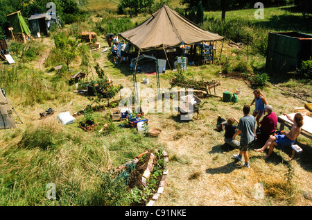 Demonstration gegen gentechnisch veränderte Pflanzen bei Watlington, Oxfordshire. Stockfoto