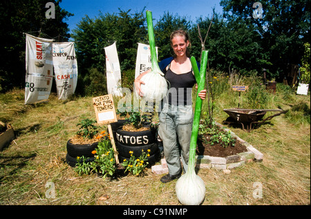 Demonstration gegen gentechnisch veränderte Pflanzen bei Watlington, Oxfordshire. Stockfoto