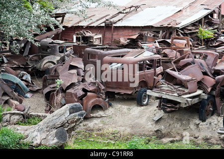 Klassische Fahrzeuge, Friedhof. Stockfoto