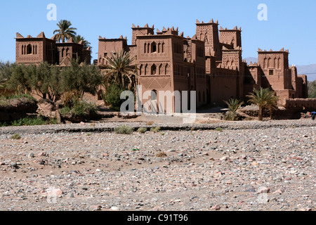 Amerhidil Kasbah in Skoura Oase in Provinz von Ouarzazate, Marokko. Stockfoto