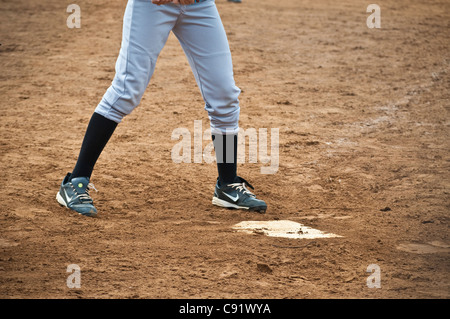 Jugend-Softball-Baseball-Spiel. Stockfoto