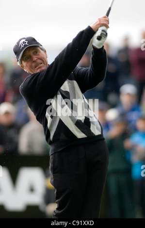 Gary Player Südafrikas Teilnahme an der Gründungsversammlung PowerPlay Golf Zündung Veranstaltung im Jahr 2010 an das Celtic Manor. Stockfoto