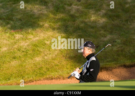 Gary Player Südafrikas Teilnahme an der Gründungsversammlung PowerPlay Golf Zündung Veranstaltung im Jahr 2010 an das Celtic Manor. Stockfoto