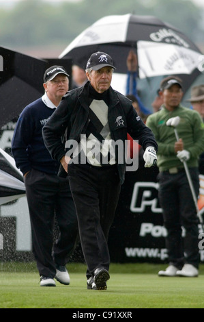 Gary Player Südafrikas Teilnahme an der Gründungsversammlung PowerPlay Golf Zündung Veranstaltung im Jahr 2010 an das Celtic Manor. Stockfoto