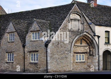 St John's Armenhäuser, High Street, Malmesbury, Wiltshire, England, Vereinigtes Königreich Stockfoto