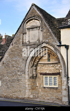 St John's Armenhäuser, High Street, Malmesbury, Wiltshire, England, Vereinigtes Königreich Stockfoto