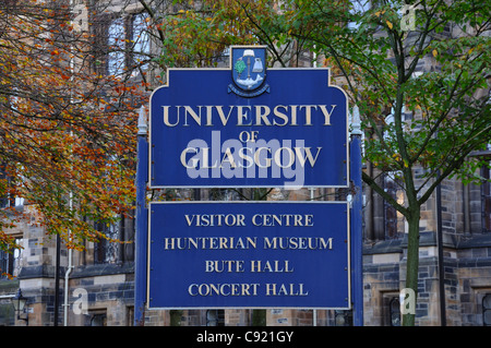 University of Glasgow Zeichen und Wappen in Schottland, Großbritannien, Europa Stockfoto