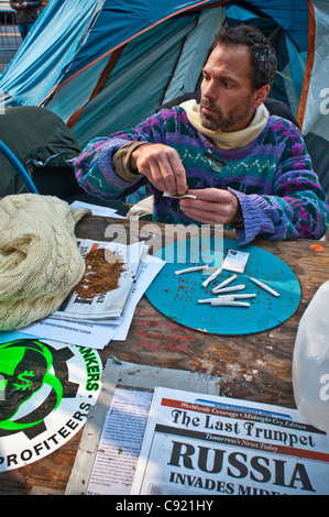 Occupy Wall Street OWS Protest Demo, Zuccotti Park, Manhattan, NYC Stockfoto