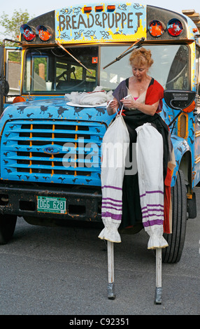 Brot & Puppentheater in Montpelier VT-parade Stockfoto