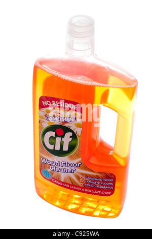 Flasche CIF Camomile ohne Rückstände Holzbodenreiniger Stockfoto