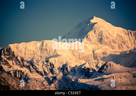 Anzeigen der frühen Morgenlicht am Mount McKinley, wie Gesichtspunkten Denali State Park, Denali Nationalpark, Alaska Stockfoto