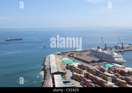 Chile, Arica, Hafen von Morro de Arica gesehen Stockfoto
