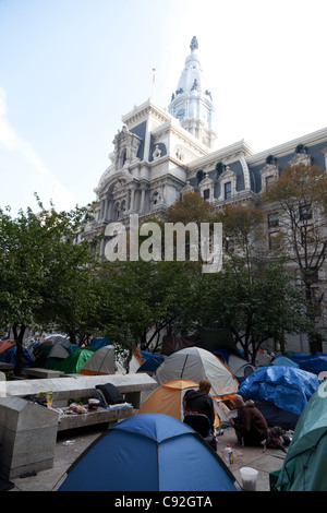 Occupy Wall Street in Philadelphia City Hall Stockfoto