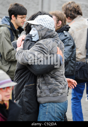 London, UK. 11.09.2011. Die Studenten protestieren gegen eine Erhöhung der Studiengebühren und Regierung Budgetkürzungen. Stockfoto