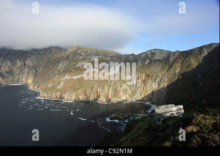 Die Slieve League (Grey Mountain) Klippen, liegt an der West Küste von Co. Donegal Irlands höchsten Klippen in Europa Stockfoto