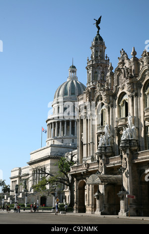 Im großen Theater und den nationalen Capitol am Paseo del Prado in Havanna, Kuba. Stockfoto