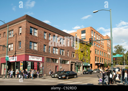 Seattle Hauptstraße Dorf University of Washington Student Studenten Stockfoto