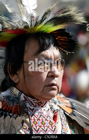 Scottsdale, Arizona - Teilnehmer in die Inter-Tribal Red Mountain Eagle Powwow statt bei der Pima-Maricopa inder Gemeinschaft. Stockfoto