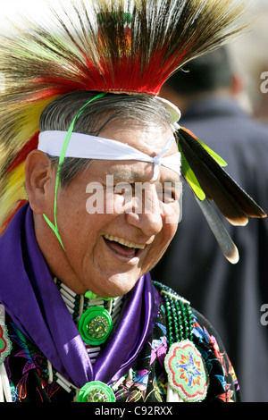 Scottsdale, Arizona - Teilnehmer in die Inter-Tribal Red Mountain Eagle Powwow statt bei der Pima-Maricopa inder Gemeinschaft. Stockfoto