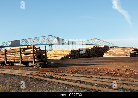 Teevin Brüder Log Hof Holz Oregon Longview Washington State Columbia River Vereinigte Staaten von Amerika Stockfoto