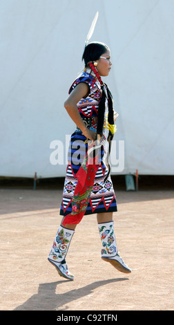 Scottsdale, Arizona - Teilnehmer in die Inter-Tribal Red Mountain Eagle Powwow statt bei der Pima-Maricopa inder Gemeinschaft. Stockfoto