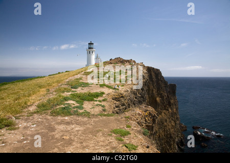 CALIFORNIA - Leuchtturm im Osten Anacapa Island in Channel Islands Nationalpark. Stockfoto