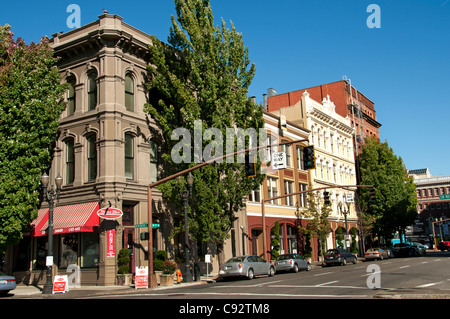 SW Washington Straße 2e Avenue Portland Downtown Stadt Oregon-Vereinigte Staaten von Amerika-USA Stockfoto