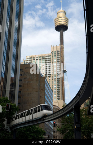 Die Metro Monorail verbindet Darling Harbour, Chinatown und dem Sydney Zentrale Geschäfts- und Einkaufsviertel. Stockfoto