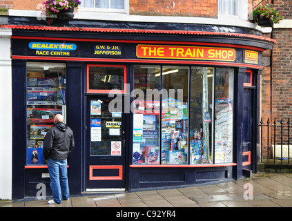 Zug-Shop, Scarborough, Yorkshire, England, Vereinigtes Königreich Stockfoto