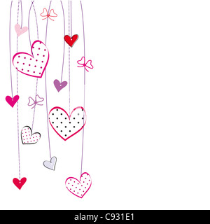 Nette Karte mit Herzen an besonderen Tag Stockfoto