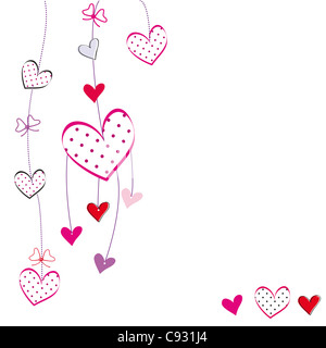 Nette Karte mit Herzen an besonderen Tag Stockfoto