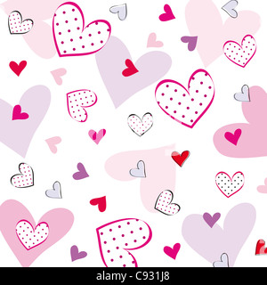 Niedliche Hintergrund mit Herzen an besonderen Tag Stockfoto