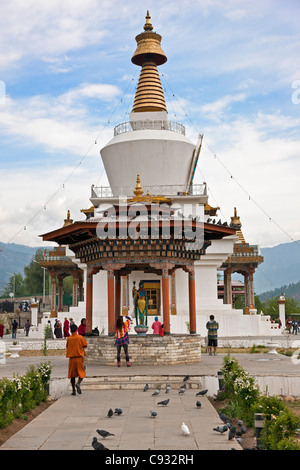 Memorial Chorten dominiert die Skyline von Thimphu. Stockfoto