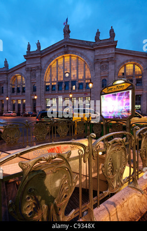 Gare du Nord (Nordbahnhof) in Paris, trainiert Zuhause den Eurostar nach London. Stockfoto