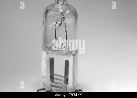 Aufnahme einer verbrannten Glühbirne hautnah Stockfoto