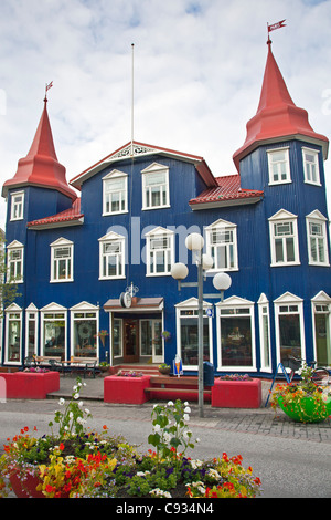 Ein schönes altes Haus in Akureyri, der Hauptstadt von Nord-Island genannt wurde. Stockfoto