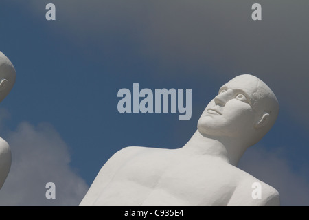 Mann trifft das Meer, Esbjerg, Dänemark Stockfoto