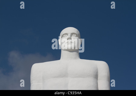Mann trifft das Meer, Esbjerg, Dänemark Stockfoto