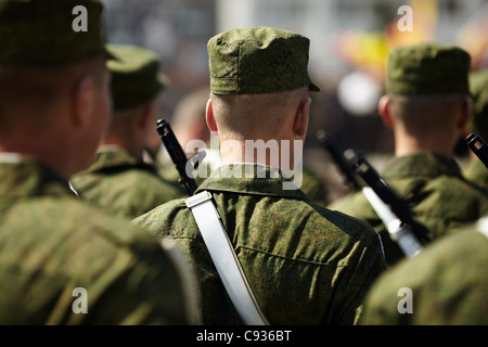 Soldaten Line-up auf der Parade, selektiven Fokus Stockfoto