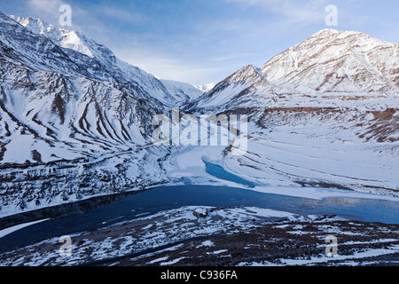 Indien, Ladakh, Nimmu. Der Mündung des Indus und Zanskar Flüsse kurz vor Nimmu. Stockfoto