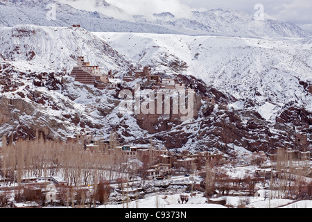 Indien, Ladakh, Basgo. Die alte Festung bei Basgo, gleichzeitig Hauptstadt Ladakhs. Stockfoto