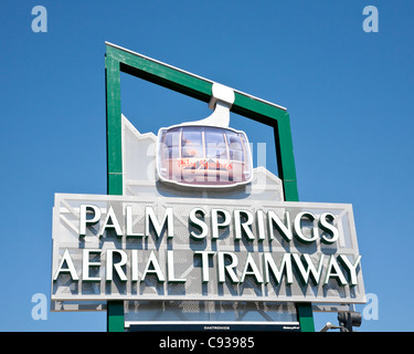 Palm Springs Aerial Tramway Zeichen Stockfoto