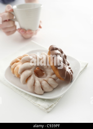 Rad, glasierte donuts Stockfoto