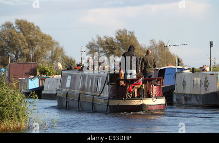 Blick auf The Fens vom Fluss Great Ouse. Stockfoto