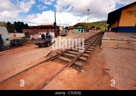 Stillgelegten Bahnlinie in São Benedito do Sul, Pernambuco, Brasilien Stockfoto