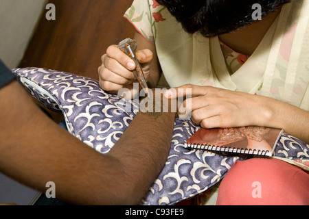 Little India: Henna-tattoos Stockfoto