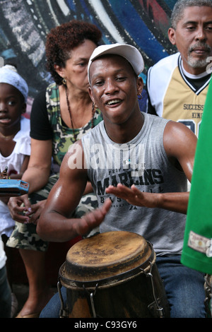 Wöchentliche Rumba-Festival am Callejon de Hamel in Havanna, Kuba. Stockfoto